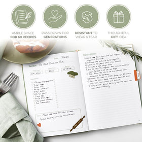 Kikaze lay-flat binding makes writing easier while cooking in the kitchen