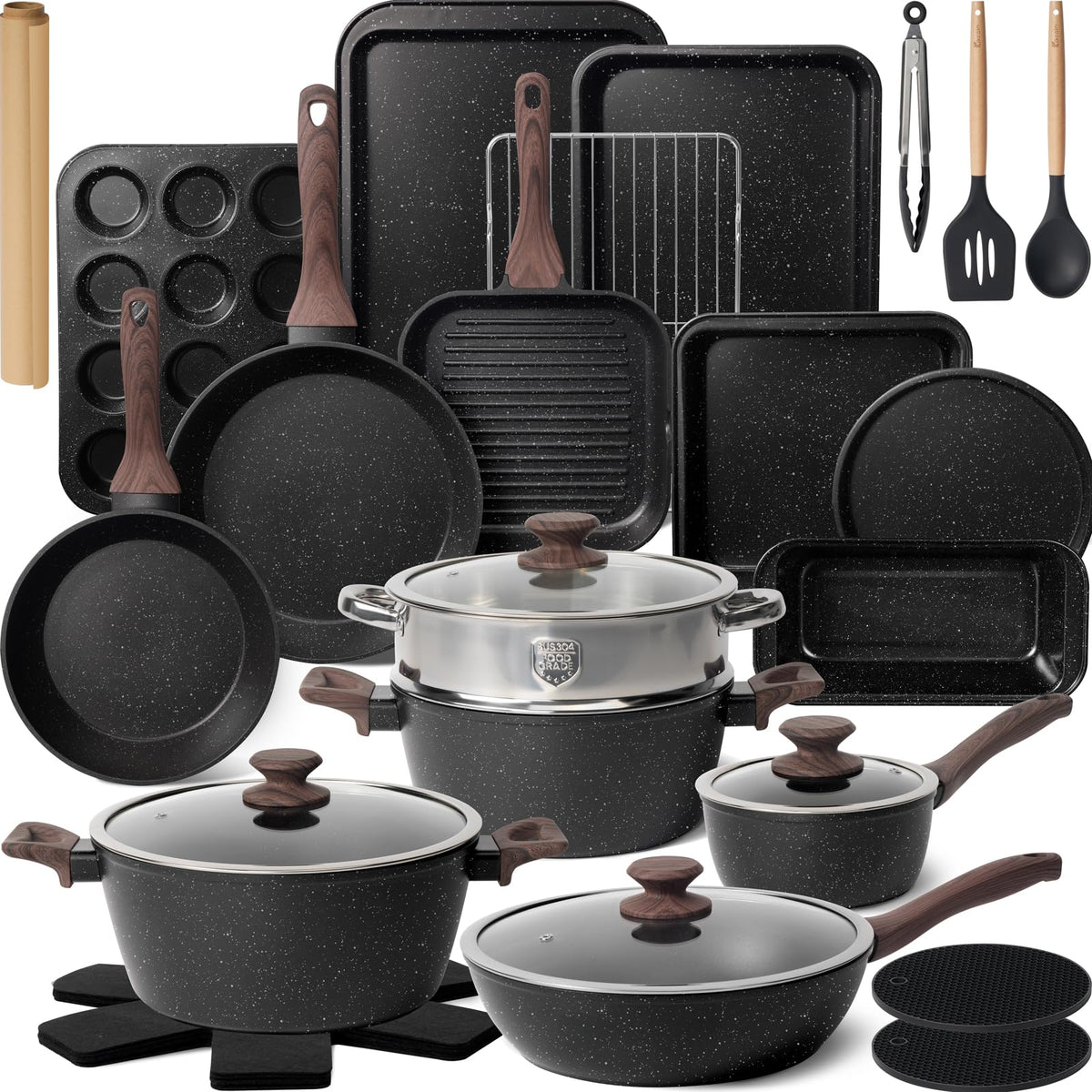 Kikcoin 31-piece cookware set overview for versatile home cooking