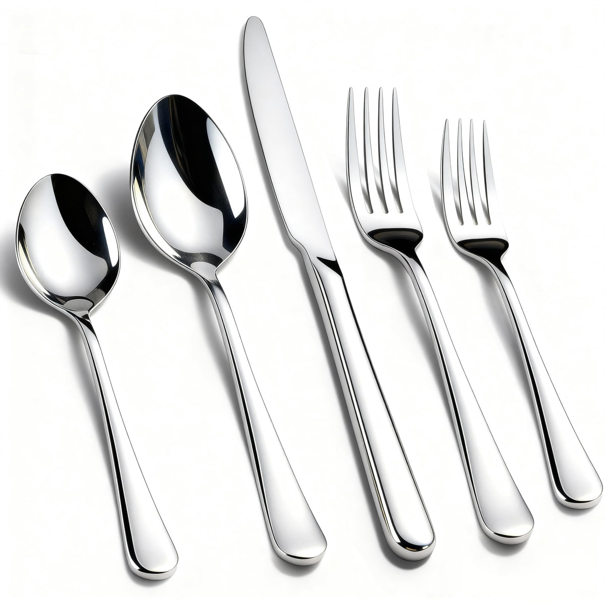 Kikcoin 40-pack silverware set for eight, ideal for family dinners and gatherings.