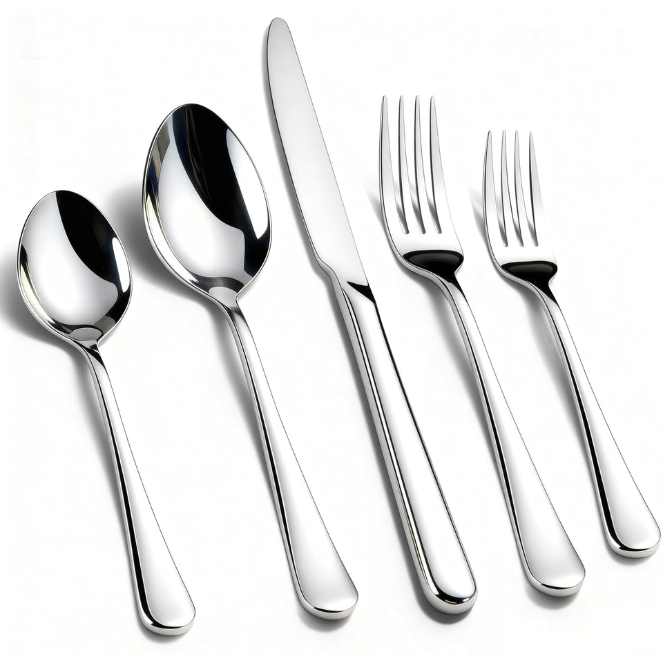 Kikcoin 40-pack silverware set for eight, ideal for family dinners and gatherings.