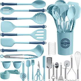 Kikcoin 43pcs utensils set full view showing a complete kitchen toolkit