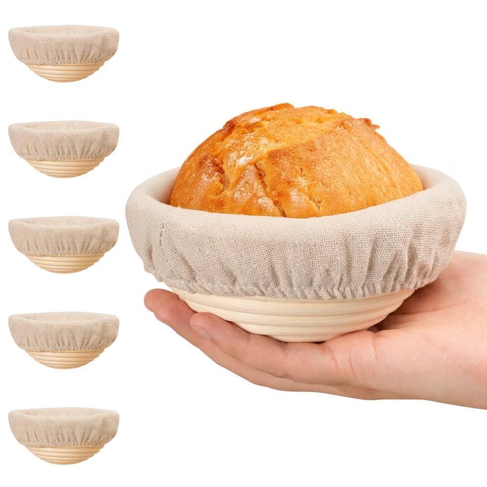 Kikcoin 5 inch banneton basket set packaging showing gift-ready box