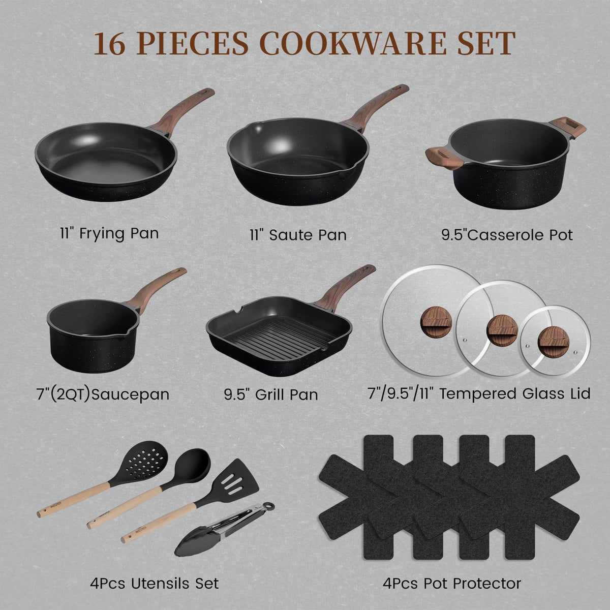 Kikcoin nine point five inch grill pan included for grilling steaks and vegetables