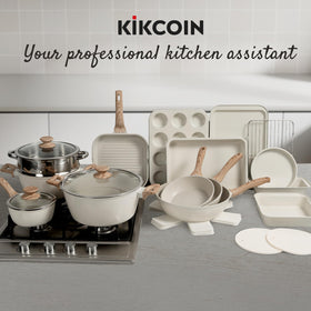 Kikcoin 9.5-inch grill pan for delicious searing and grill marks.