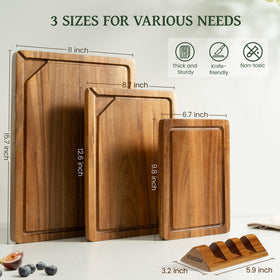 Kikcoin acacia wood cutting board medium—versatile size for daily chopping