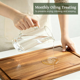 Kikcoin acacia wood cutting board serving tray—stylish presentation for snacks