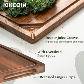 Kikcoin acacia wood cutting board small—compact prep companion