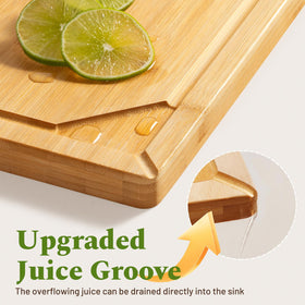 Kikcoin bamboo cutting board offers a durable, grain-rich surface for daily prep.