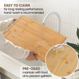 Kikcoin bamboo cutting board easy to clean and maintain