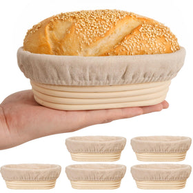 Kikcoin oval 6inch banneton set helps even dough fermentation and shared baking.