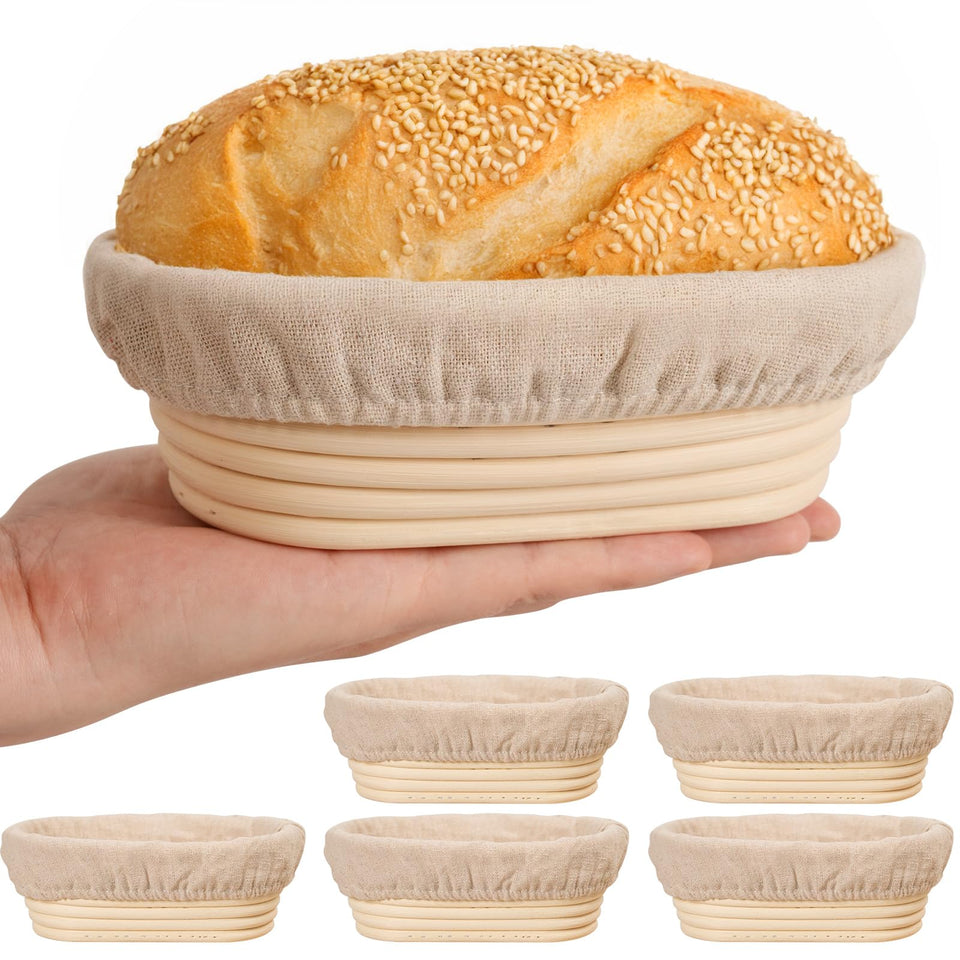 Kikcoin oval 6inch banneton set helps even dough fermentation and shared baking.