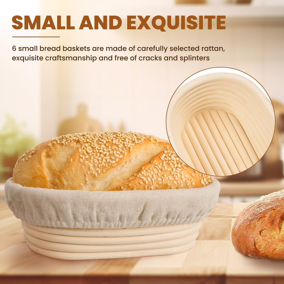 Kikcoin Banneton oval cloth liner included for easy, mess-free handling.