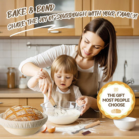 Kikcoin banneton set box presents a complete gift-ready bread making kit