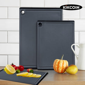 Kikcoin cutting board showing dishwasher-safe construction for easy cleaning