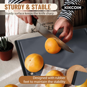Kikcoin cutting board non-slip texture keeps food in place