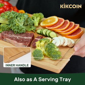 Kikcoin smooth natural bamboo surface gentle on knives