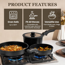 KIKCOIN dishwasher-safe-oven-safe design supports flexible cooking and easy cleanup.