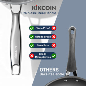 Kikcoin dishwasher-safe frying pan ready for easy cleanup after meals