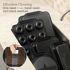 Kikcoin easy-care bakeware designed for hand-washing longevity.