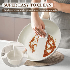 Kikcoin easy-clean ceramic surface resists sticking for quick cleanup.