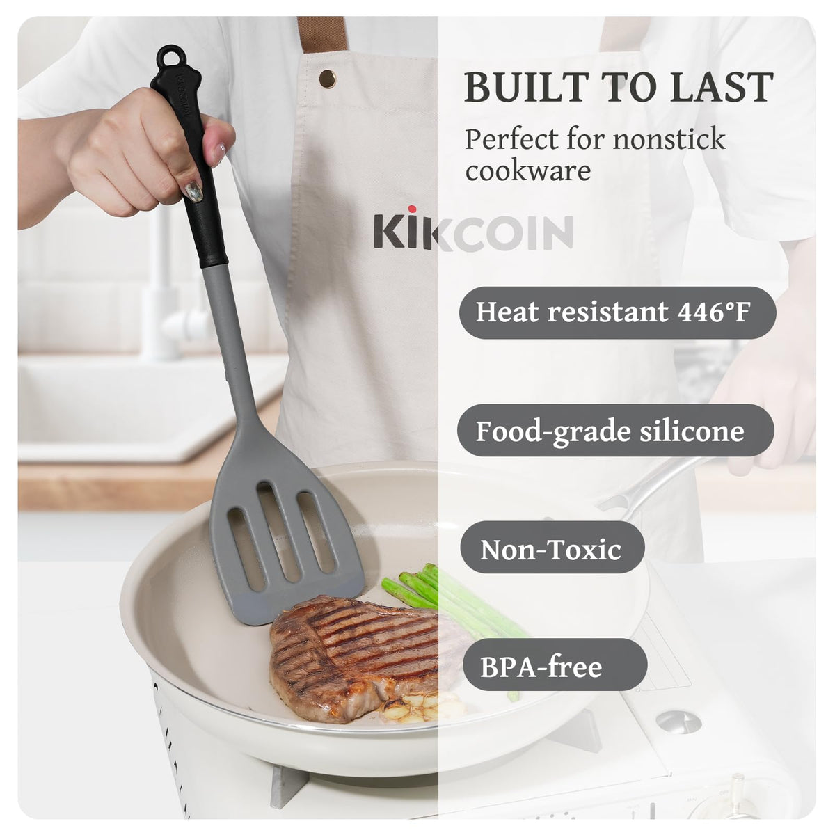 Kikcoin color-block silicone handles for a bright, comfortable grip