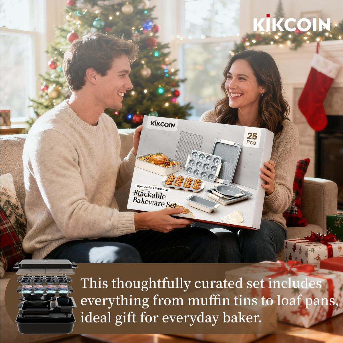 Kikcoin gift-ready nonstick bakeware for home bakers.