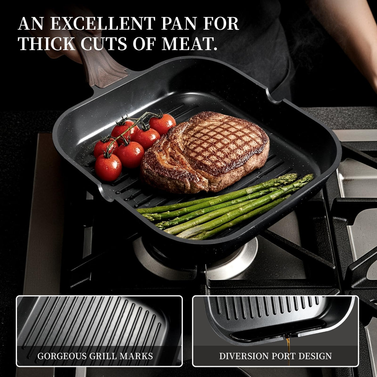 Kikcoin granite speckle design on cookware adds elegant touch to stovetop