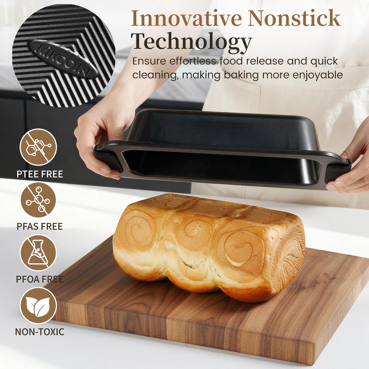 Kikcoin heavy-duty baking sheets with 0-6mm steel resist warping.