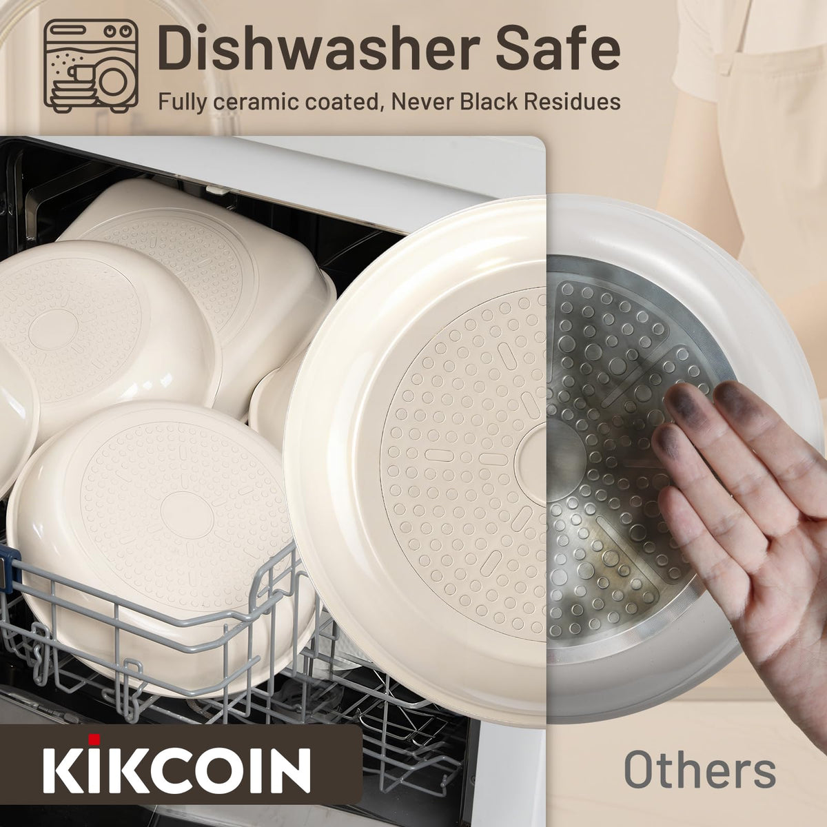 Kikcoin induction-compatible cookware for fast, even heating