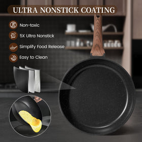 Kikcoin induction friendly cookware set compatible with gas, induction, and electric stoves