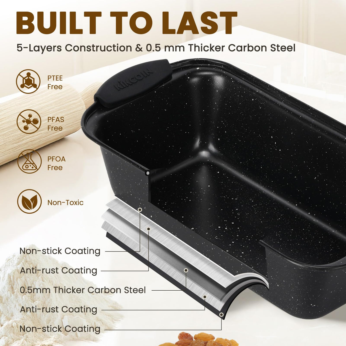 Kikcoin large cookie pan ideal for sheet pan cookies and savories.