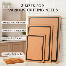 Kikcoin large cutting board 14-6x10-8 inches ready for big prep tasks