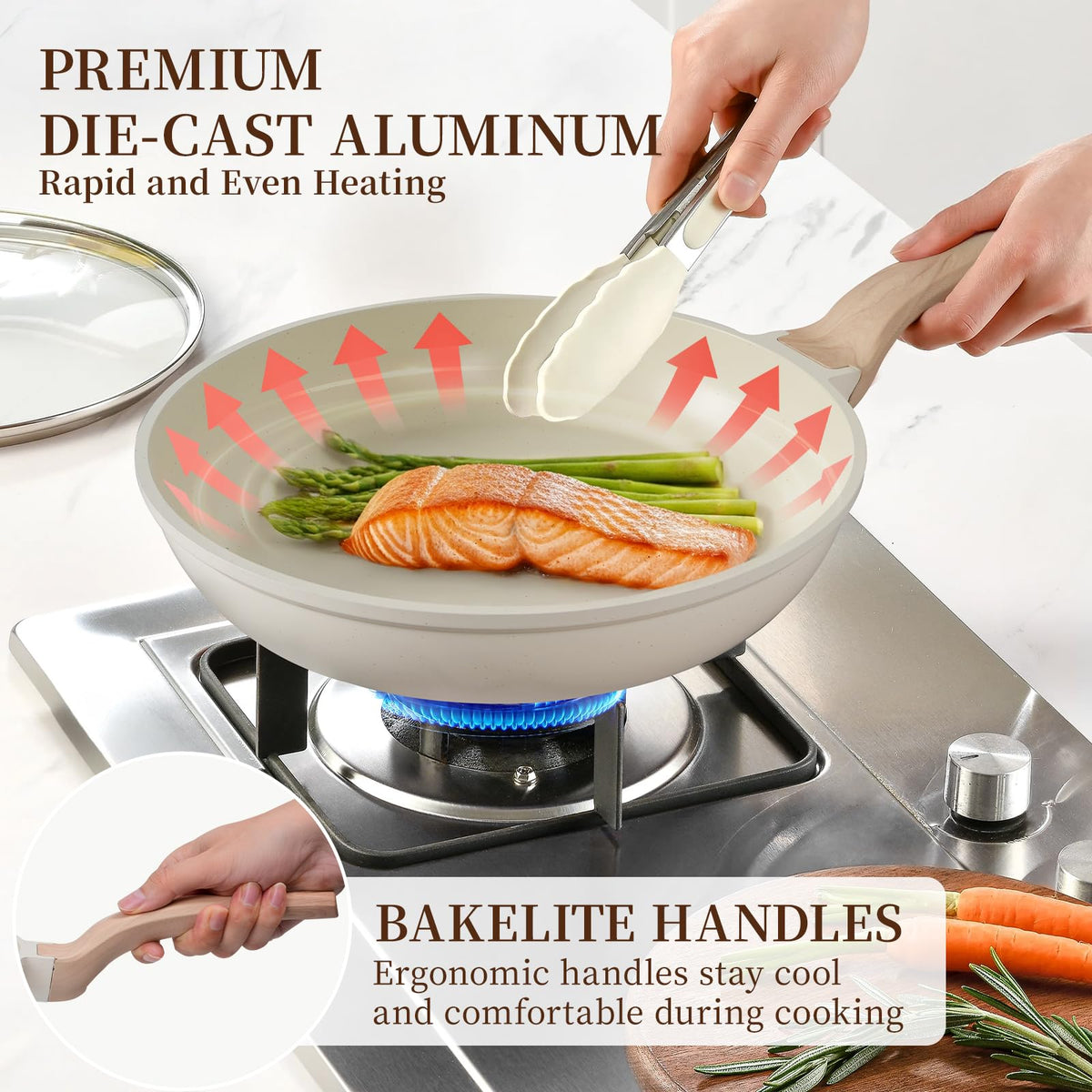 Kikcoin 4-piece utensils included for safe stirring and flipping.