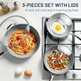 Kikcoin oven-safe frying pan displayed for versatile cooking
