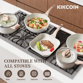 Kikcoin pan protectors safeguarding cookware surfaces during storage.