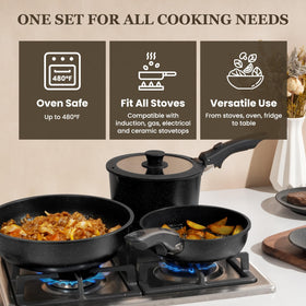 KIKCOIN detachable handles store securely in a drawer for organized kitchens.