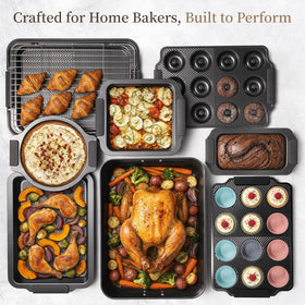 Kikcoin silicone handles add grip and safe handling while baking.
