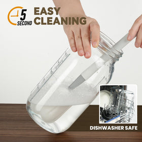 Kikcoin mixing spoon and brush included for easy cleaning.
