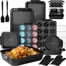Kikcoin stackable pans demonstrate compact nesting for organized storage.