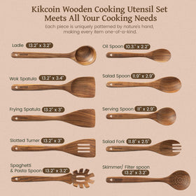 Kikcoin teak frying spatula protects nonstick pans