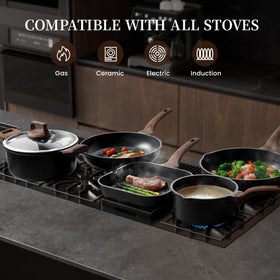 Kikcoin tempered glass lids shown helping monitor moisture during cooking