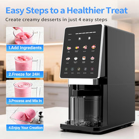 KIKIELF Ice Cream Maker requires no ice or nitrogen in advance for convenience.