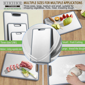 KIKIIKE three-size titanium board set supports chopping, rolling dough, and more.