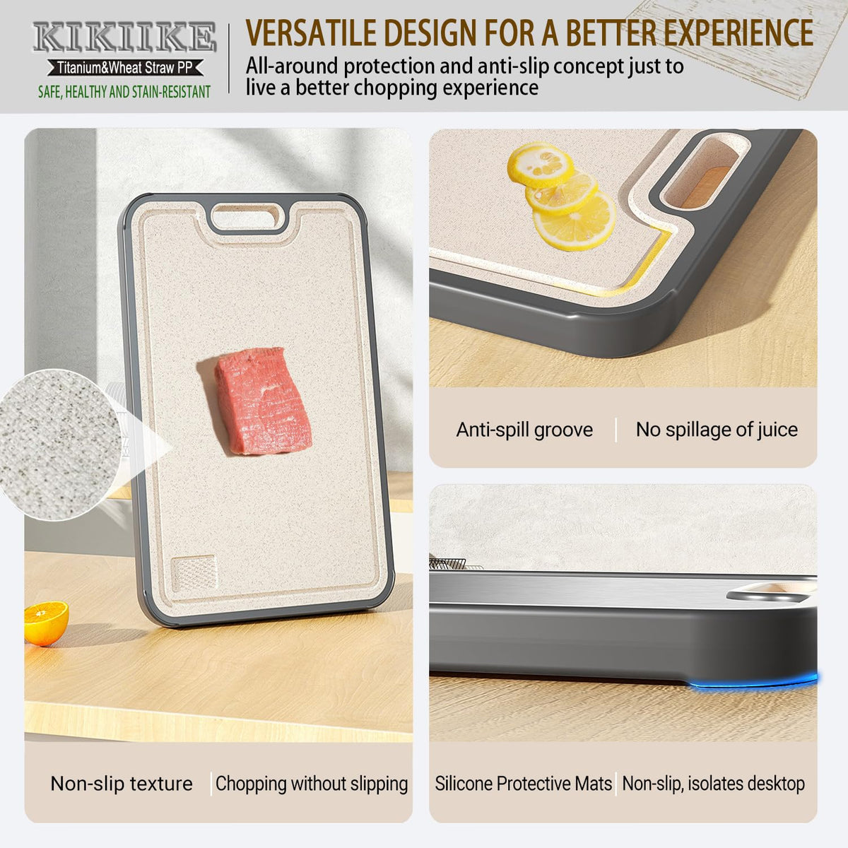 KIKIIKE micro-grater texture zone on the board for quick garlic and ginger prep.