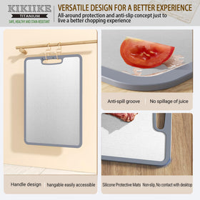 KIKIIKE titanium cutting board handle and edge close-up