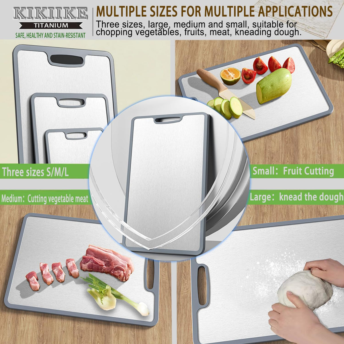 KIKIIKE three sizes S M L for diverse kitchen tasks
