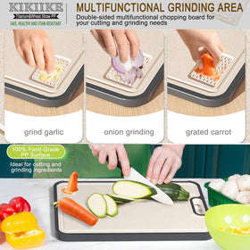 KIKIIKE versatile kitchen board suitable for chopping, rolling dough, and serving.