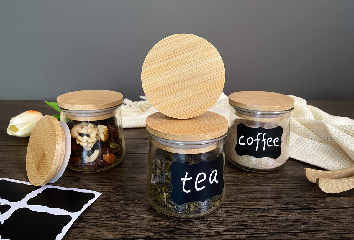 KIKINIKO Oui lids fit 5 oz jars, ideal for pantry storage and on-the-go meals.