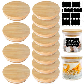 KIKINIKO Oui Yogurt Jar Lids in natural bamboo with smooth surface for easy cleaning.