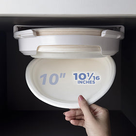 KIKINIKO paper plate dispenser under cabinet keeps plates accessible and clutter-free.